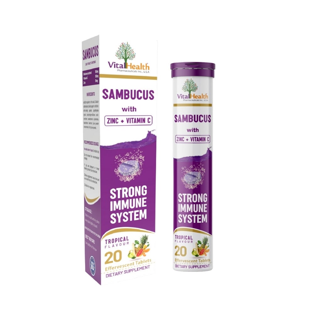Vital Health Sambucus with Zinc + Vitamin C Tropical Flavour 